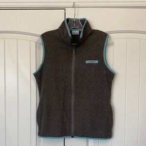 Columbia Gray Vest with Tiffany Blue Trim